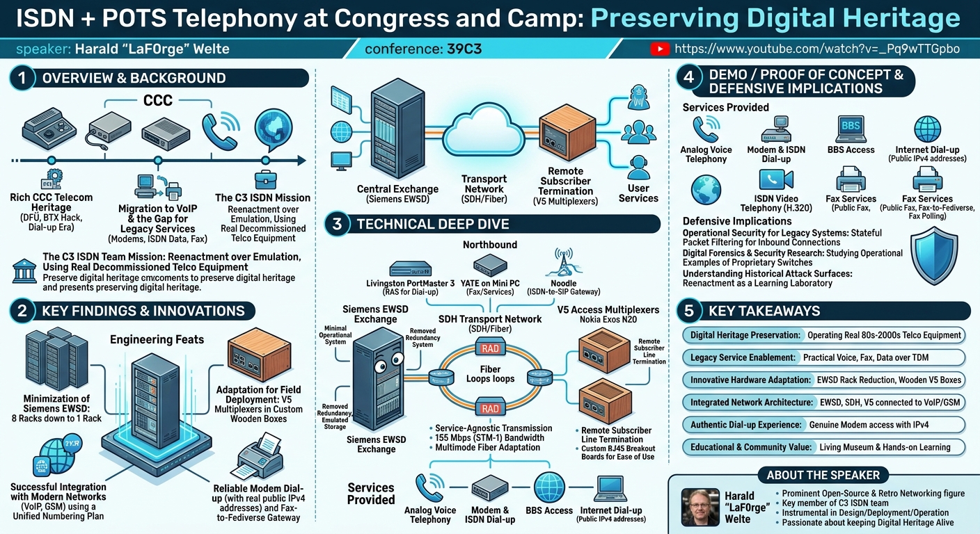 Visual summary for ISDN + POTS Telephony at Congress and Camp by Harald "LaF0rge" Welte