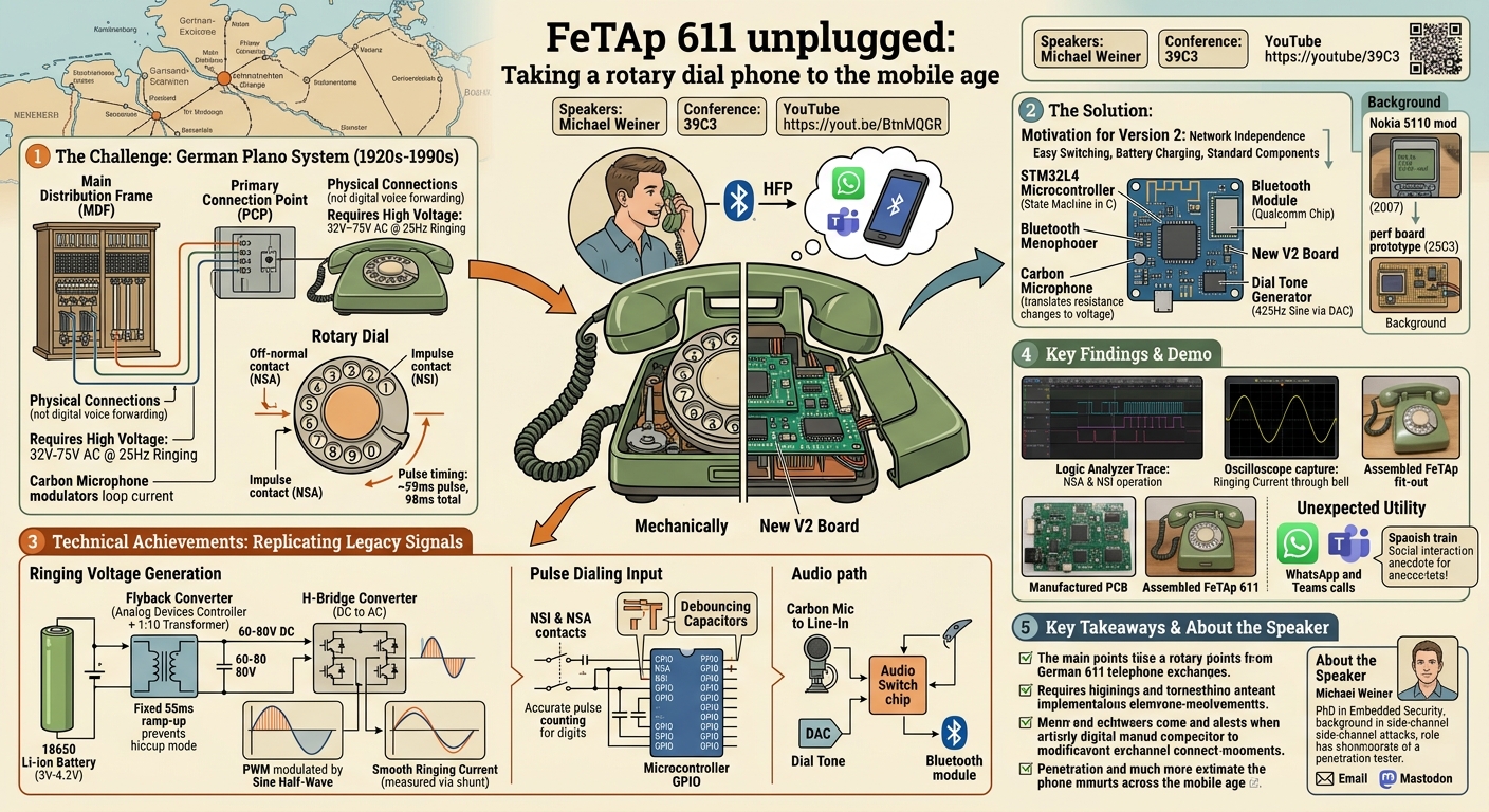 Visual summary for FeTAp 611 unplugged: Taking a rotary dial phone to the mobile age by Michael Weiner