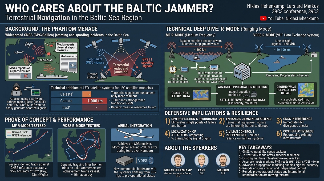 Visual summary for Who cares about the Baltic Jammer?: Terrestrial Navigation in the Baltic Sea Region by Lars, Niklas Hehenkamp, Markus