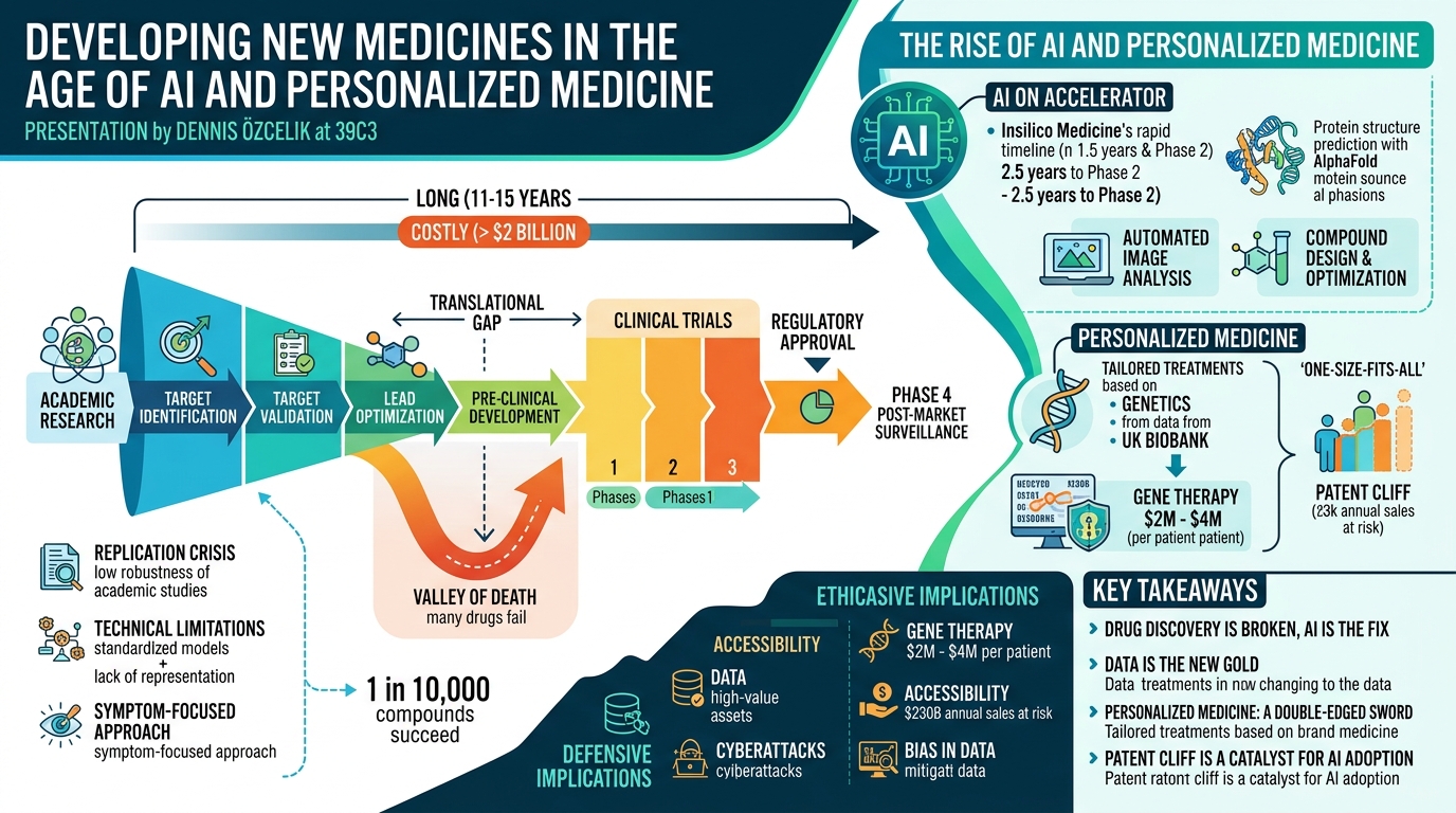 Visual summary for Developing New Medicines in the Age of AI and Personalized Medicine by Dennis Özcelik