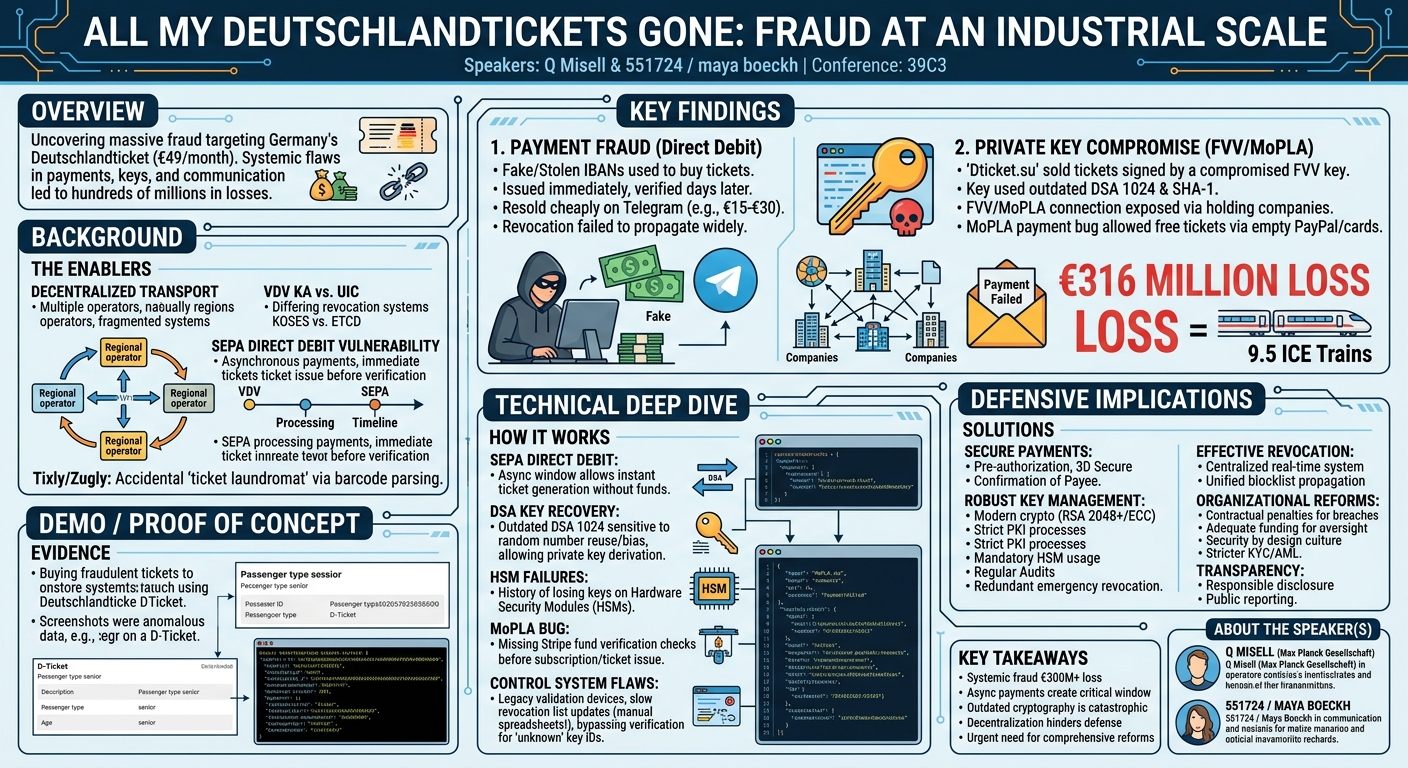 Visual summary for All my Deutschlandtickets gone: Fraud at an industrial scale by Q Misell, 551724 / maya boeckh