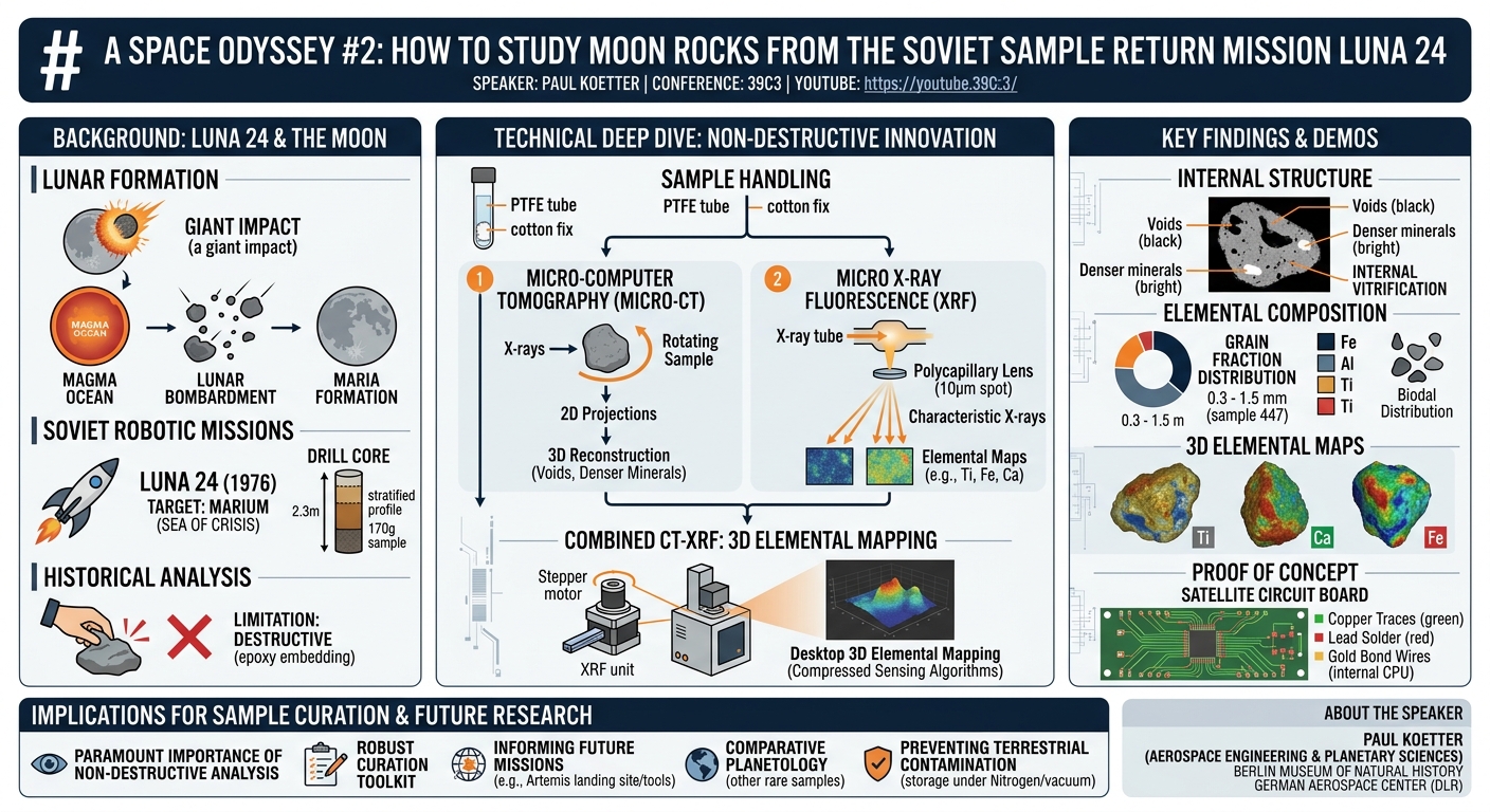 Visual summary for A space odyssey #2: How to study moon rocks from the Soviet sample return mission Luna 24 by Paul Koetter
