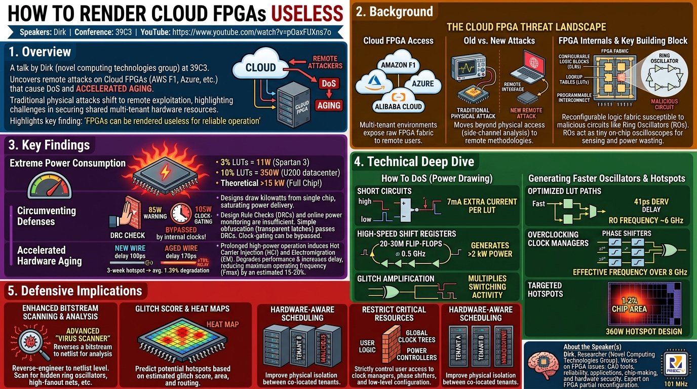 Visual summary for How to render cloud FPGAs useless by Dirk