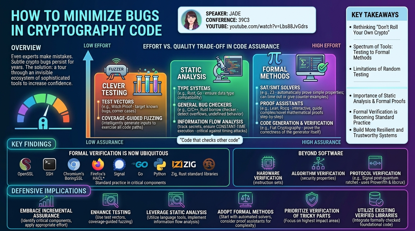 Visual summary for How To Minimize Bugs in Cryptography Code by Jade