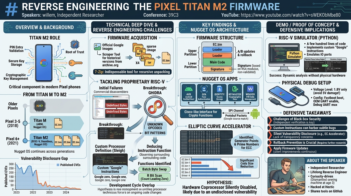 Visual summary for Reverse engineering the Pixel TitanM2 firmware by willem