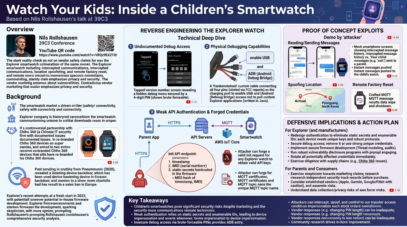 Visual summary for Watch Your Kids: Inside a Children's Smartwatch by Nils Rollshausen