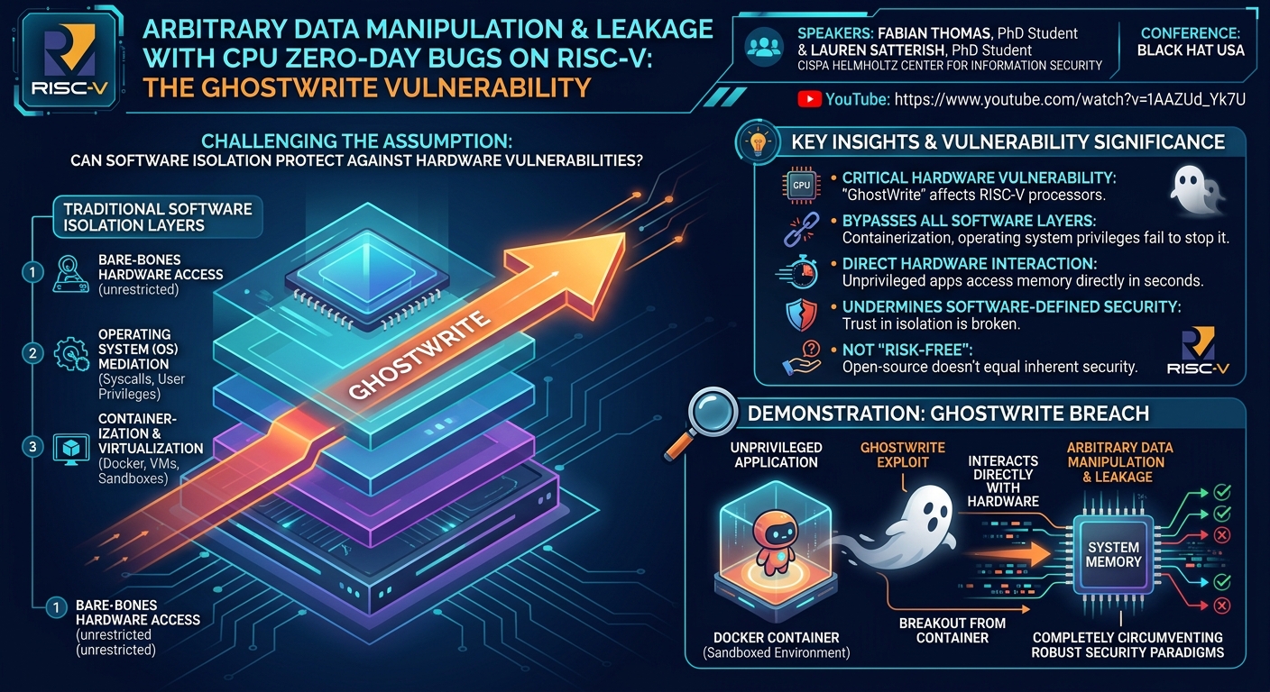 Visual summary for Arbitrary Data Manipulation and Leakage with CPU Zero-Day Bugs on RISC-V by Unknown