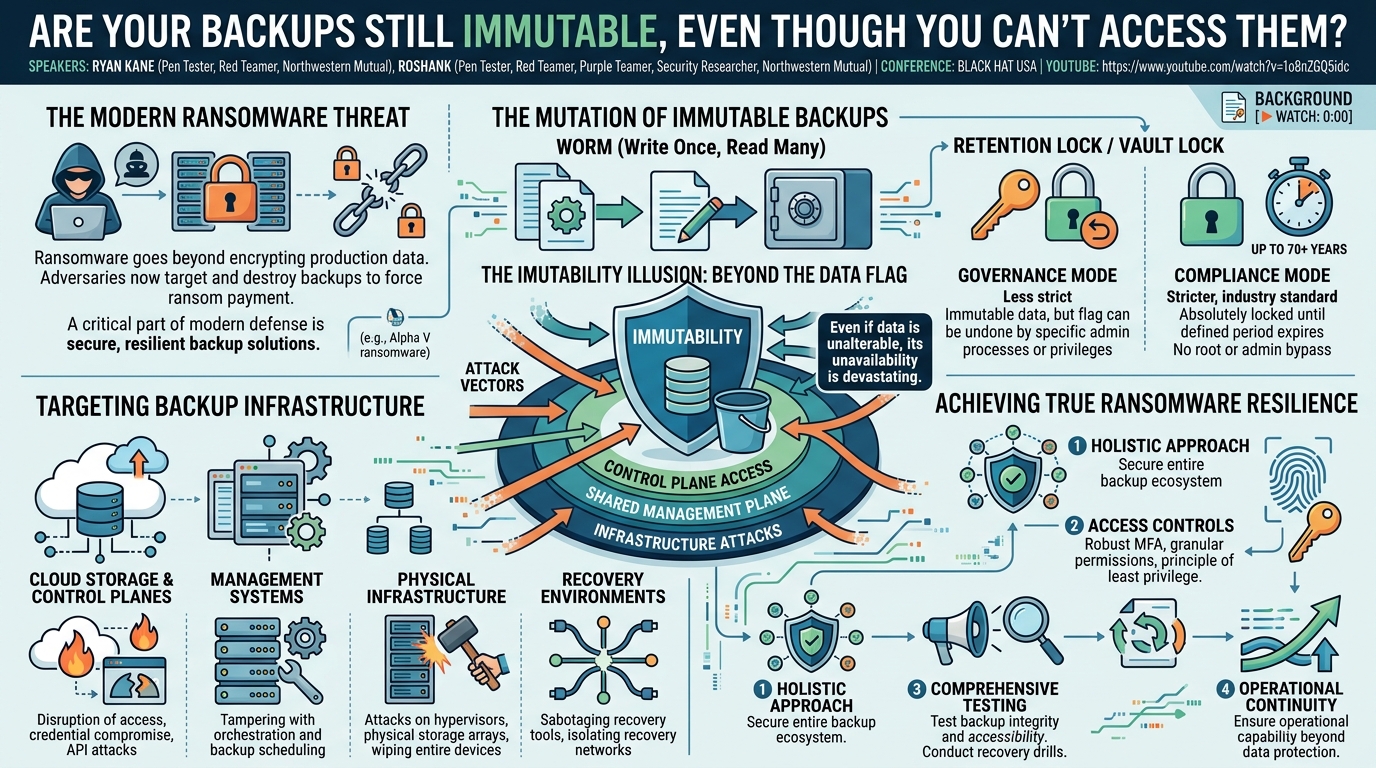Visual summary for Are Your Backups Still Immutable, Even Though You Can't Access Them? by Unknown