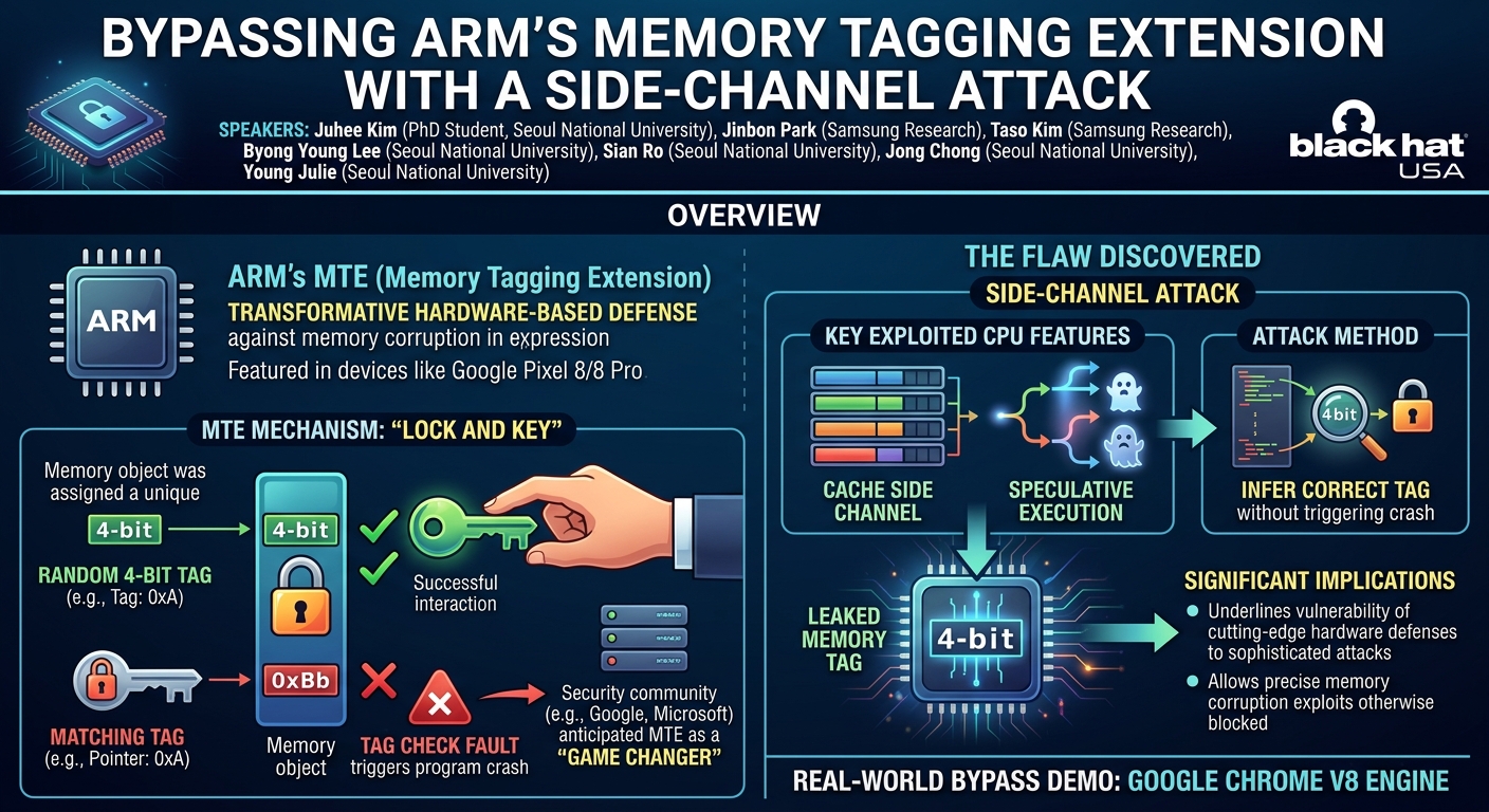 Visual summary for Bypassing ARM's Memory Tagging Extension with a Side-Channel Attack by Unknown