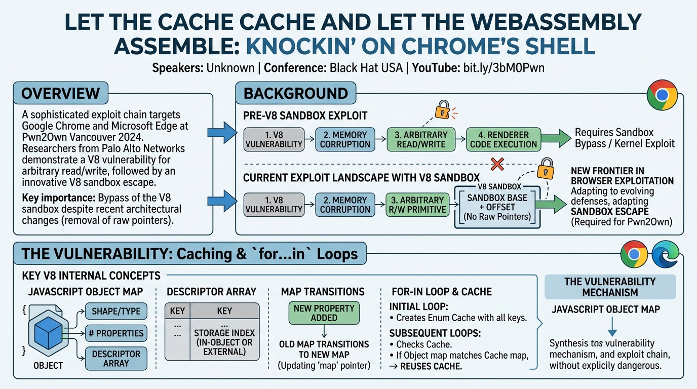 Visual summary for Let the Cache Cache and Let the WebAssembly Assemble: Knockin' on Chrome's Shell by Unknown