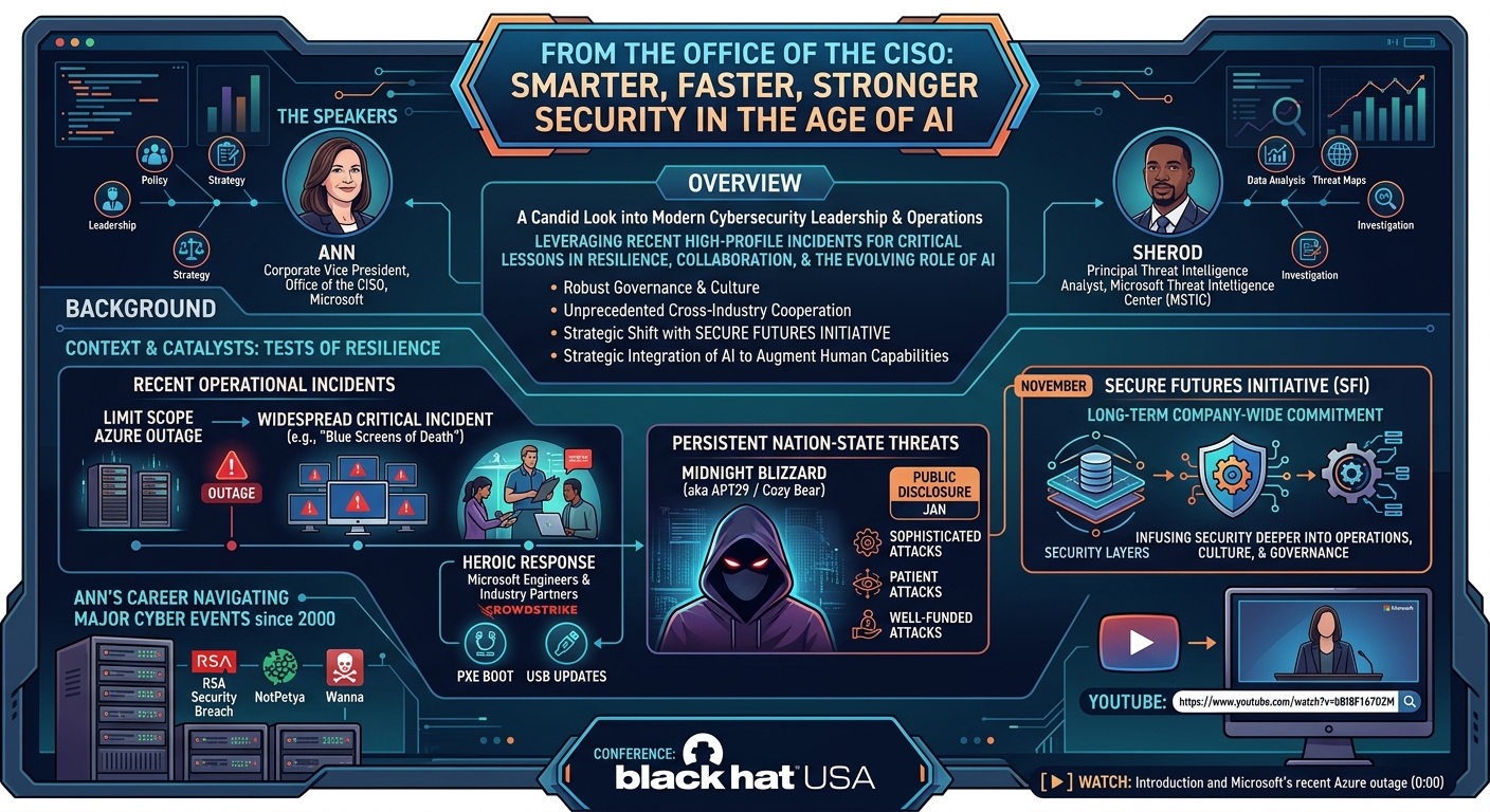 Visual summary for Main Stage: From the Office of the CISO: Smarter, Faster, Stronger Security in the Age of AI by Unknown