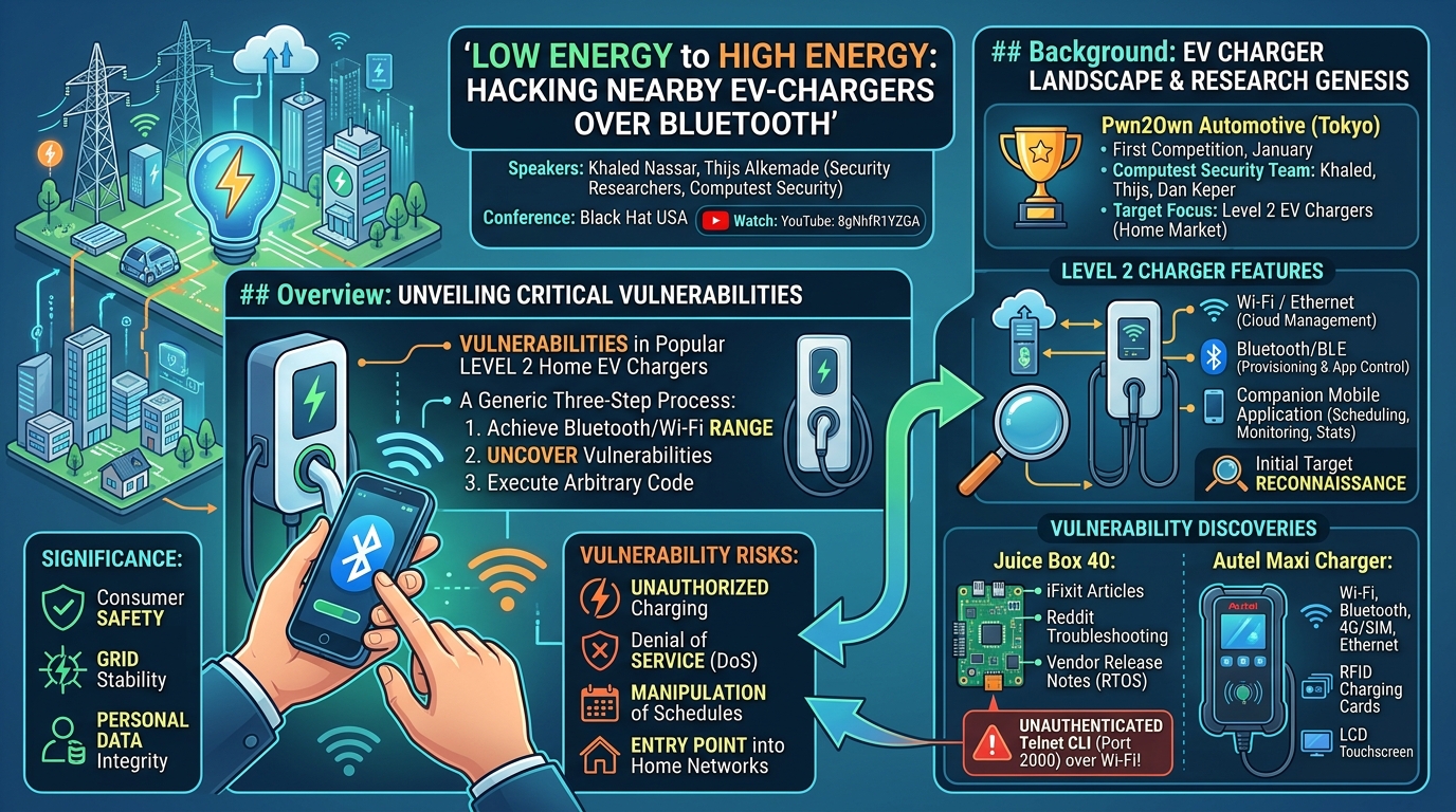 Visual summary for Low Energy to High Energy: Hacking Nearby EV-Chargers Over Bluetooth by Unknown