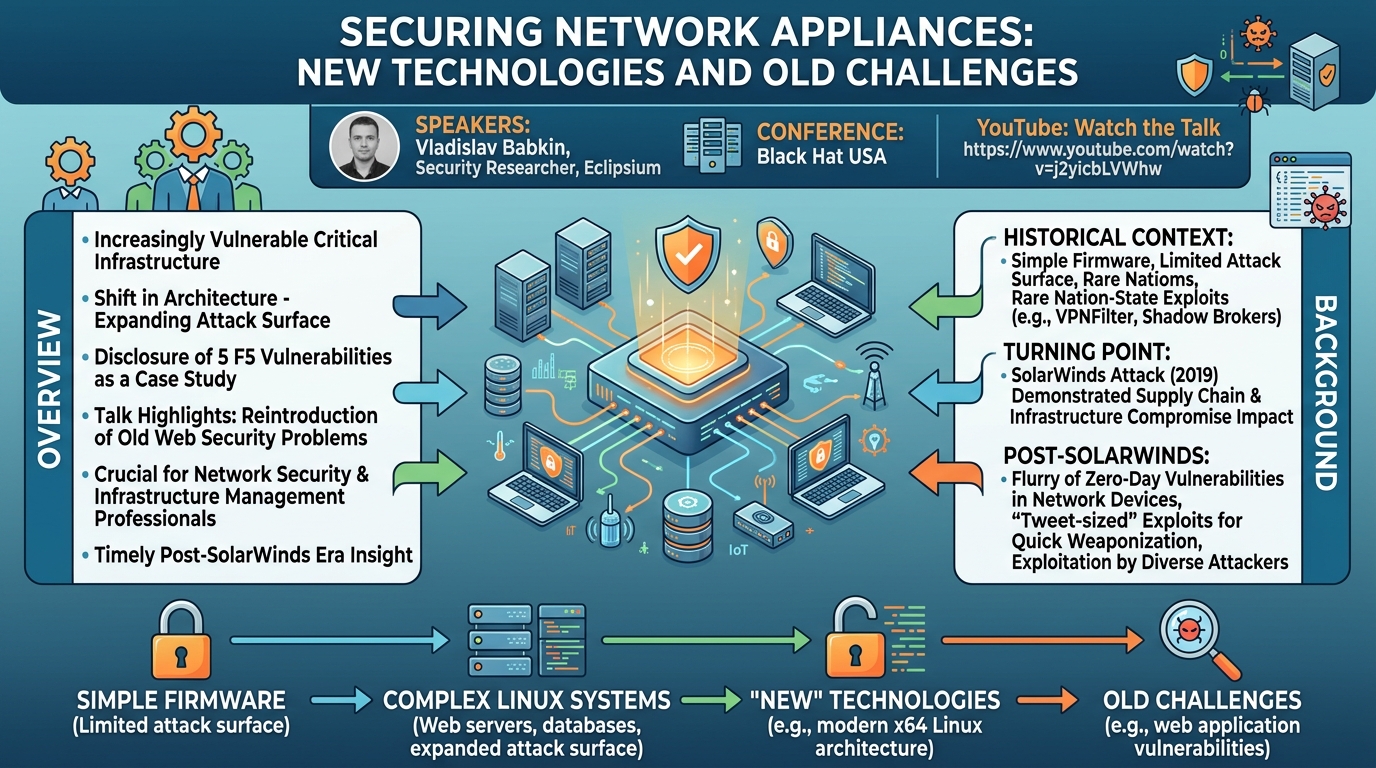 Visual summary for Securing Network Appliances: New Technologies and Old Challenges by Unknown