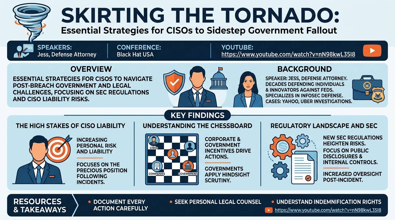 Visual summary for Skirting the Tornado: Essential Strategies for CISOs to Sidestep Government Fallout by Unknown