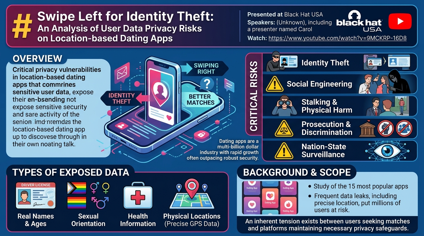 Visual summary for Swipe Left for Identity Theft: An Analysis of User Data Privacy Risks on Location-based Dating Apps by Unknown