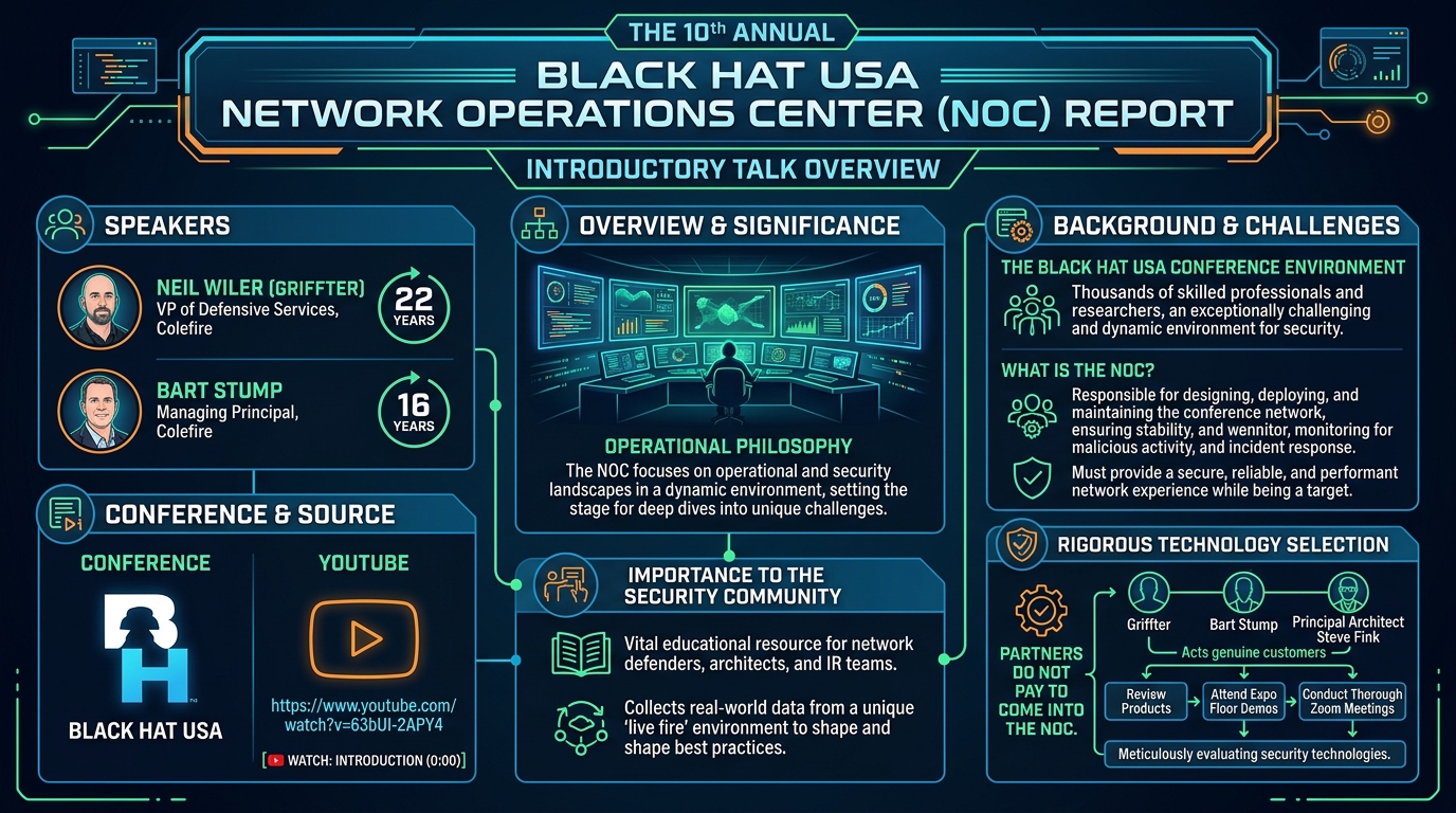 Visual summary for The 10th Annual Black Hat USA Network Operations Center (NOC) Report by Unknown