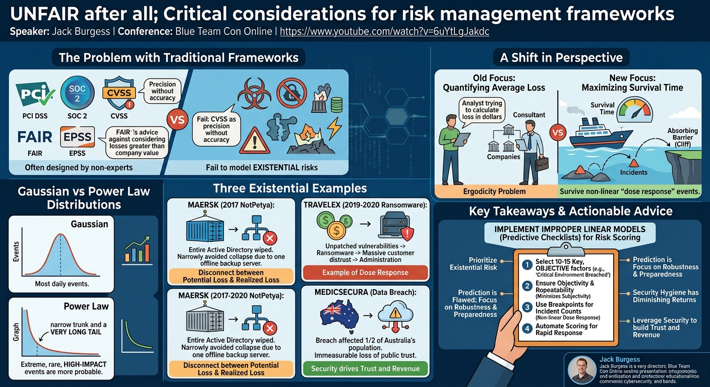 Visual summary for UNFAIR after all; Critical considerations for risk management frameworks by Jack Burgess
