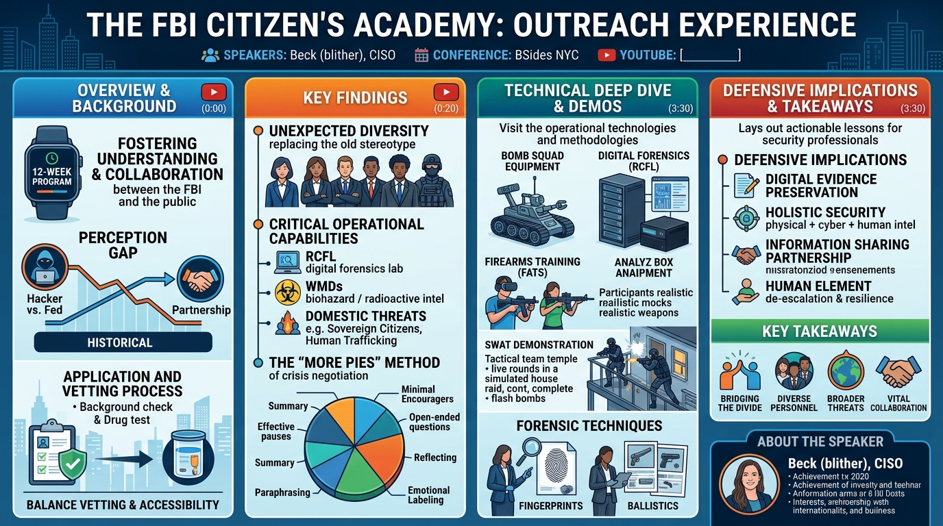 Visual summary for The FBI Citizen's Academy: Outreach Experience by Beck (blither)