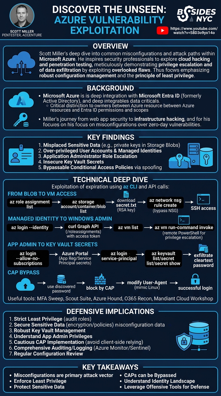 Visual summary for Discover the Unseen: Azure Vulnerability Exploitation by Scott Miller