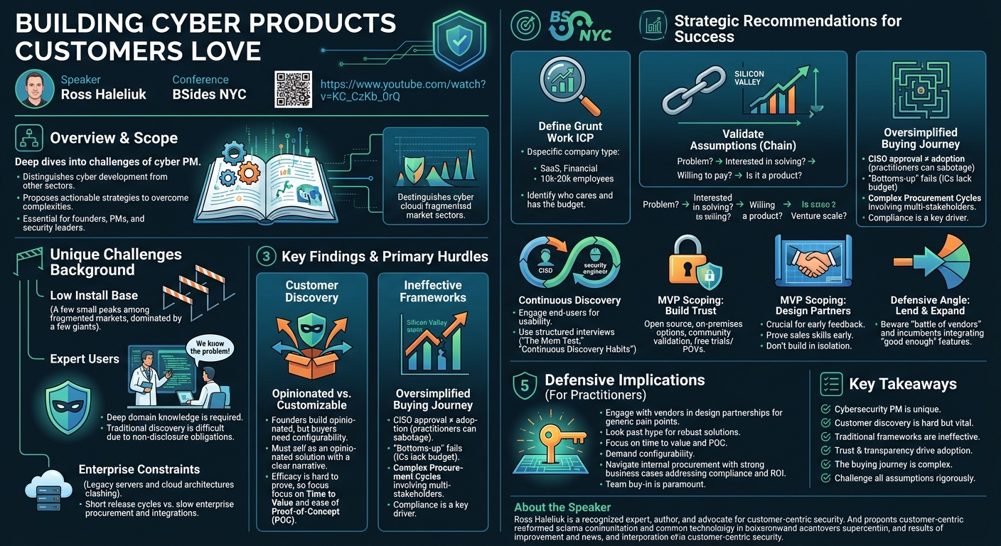 Visual summary for Building Cyber Products Customers Love by Ross Haleliuk