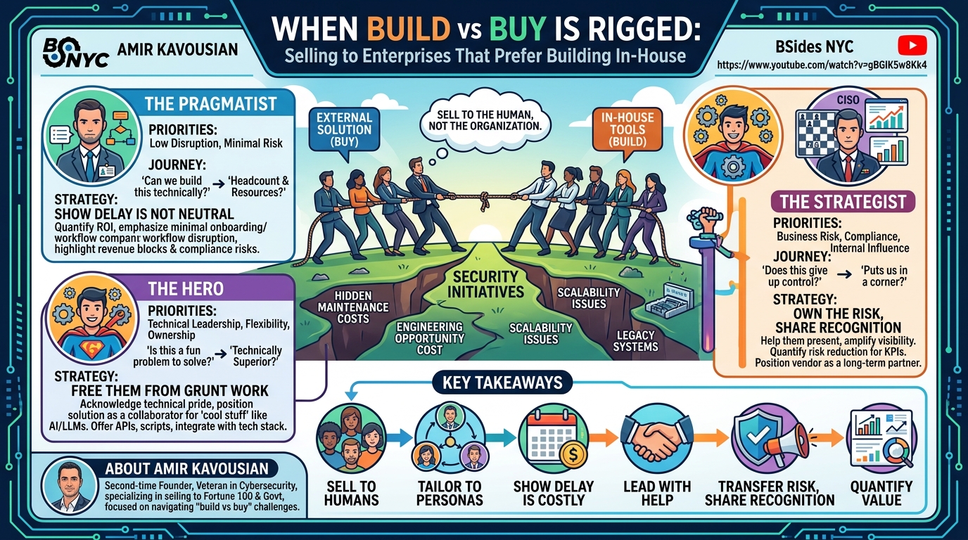 Visual summary for When Build vs Buy Is Rigged: Selling to Enterprises That Prefer Building In-House by Amir Kavousian