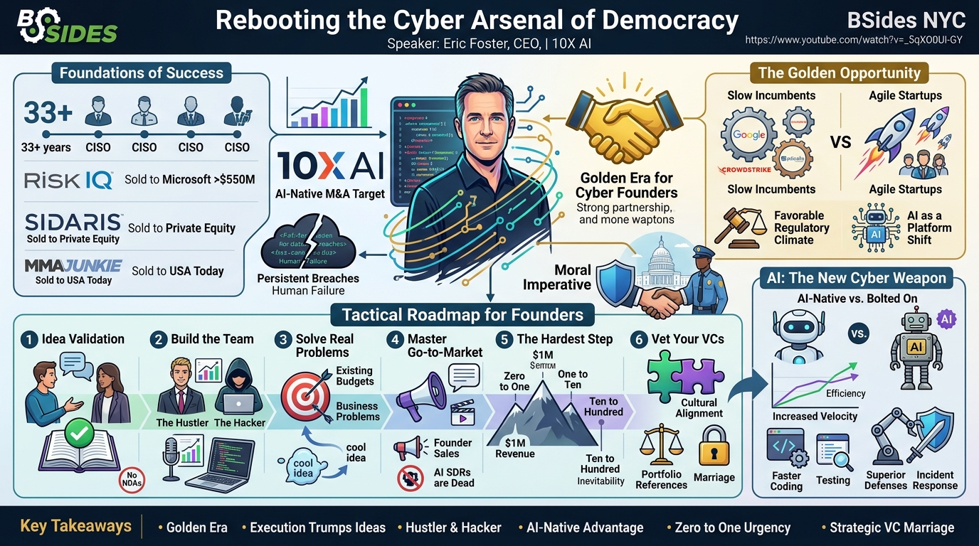 Visual summary for Rebooting the cyber arsenal of democracy by Eric Foster