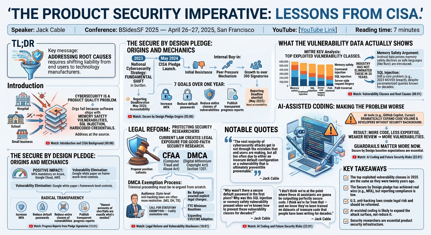 Visual summary for The Product Security Imperative: Lessons from CISA by Jack Cable