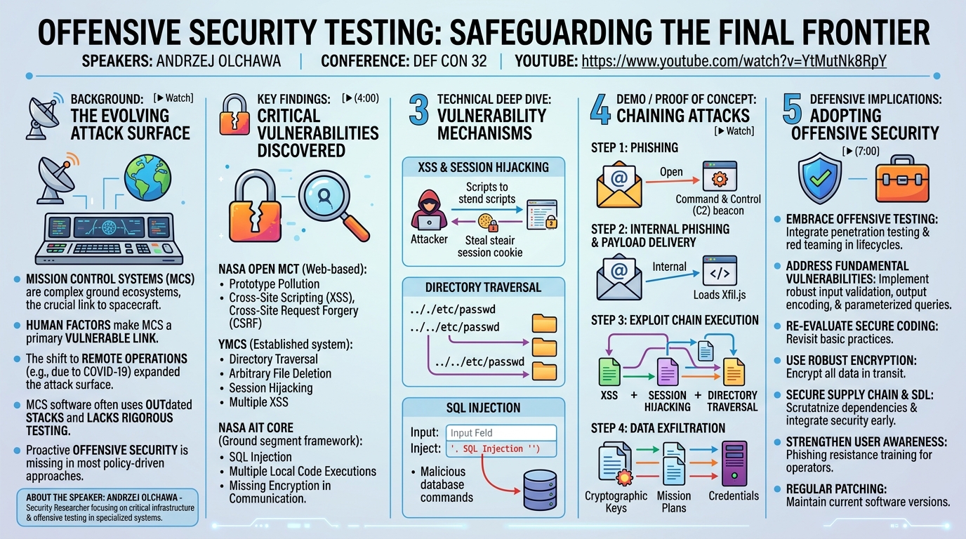 Visual summary for Offensive Security Testing Safeguarding the Final Frontier by Andrzej Olchawa