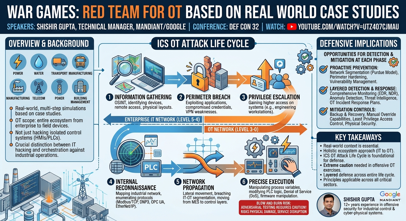 Visual summary for War Games Red Team for OT Based on Real World Case Studies by Shishir Gupta