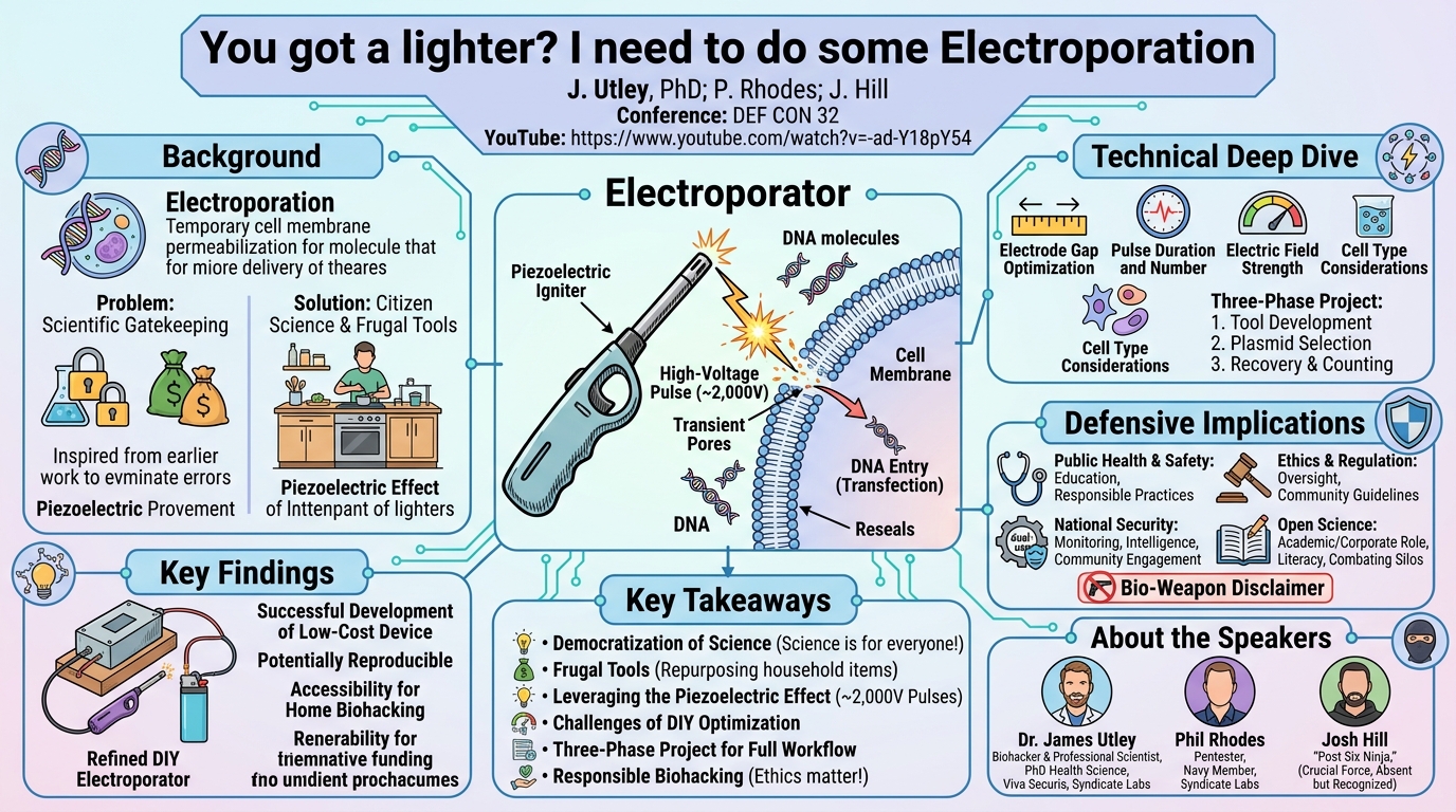 Visual summary for You got a lighter I need to do some Electroporation by J. Utley, P. Rhodes, J. Hill