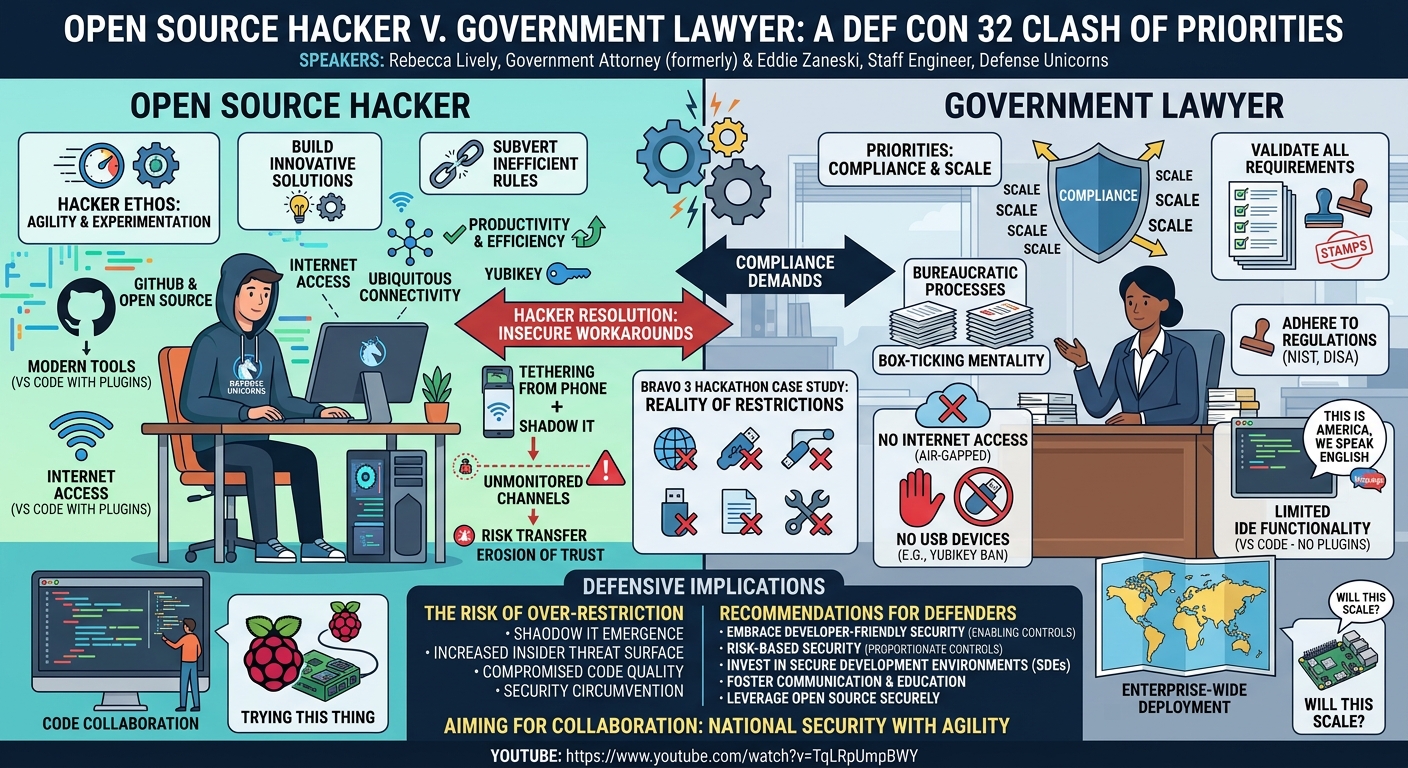 Visual summary for Open Source Hacker V. Government Lawyer by Rebecca Lively, Eddie Zaneski