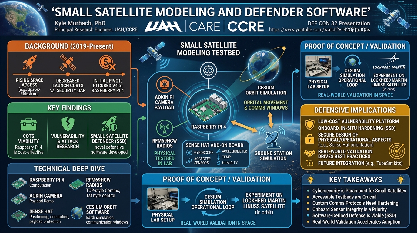 Visual summary for Small Satellite Modeling and Defender Software by Kyle Murbach