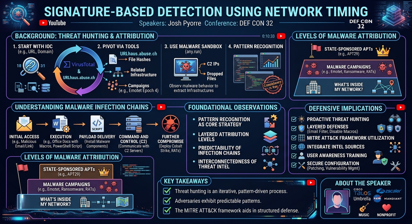 Visual summary for Signature-Based Detection Using Network Timing by Josh Pyorre
