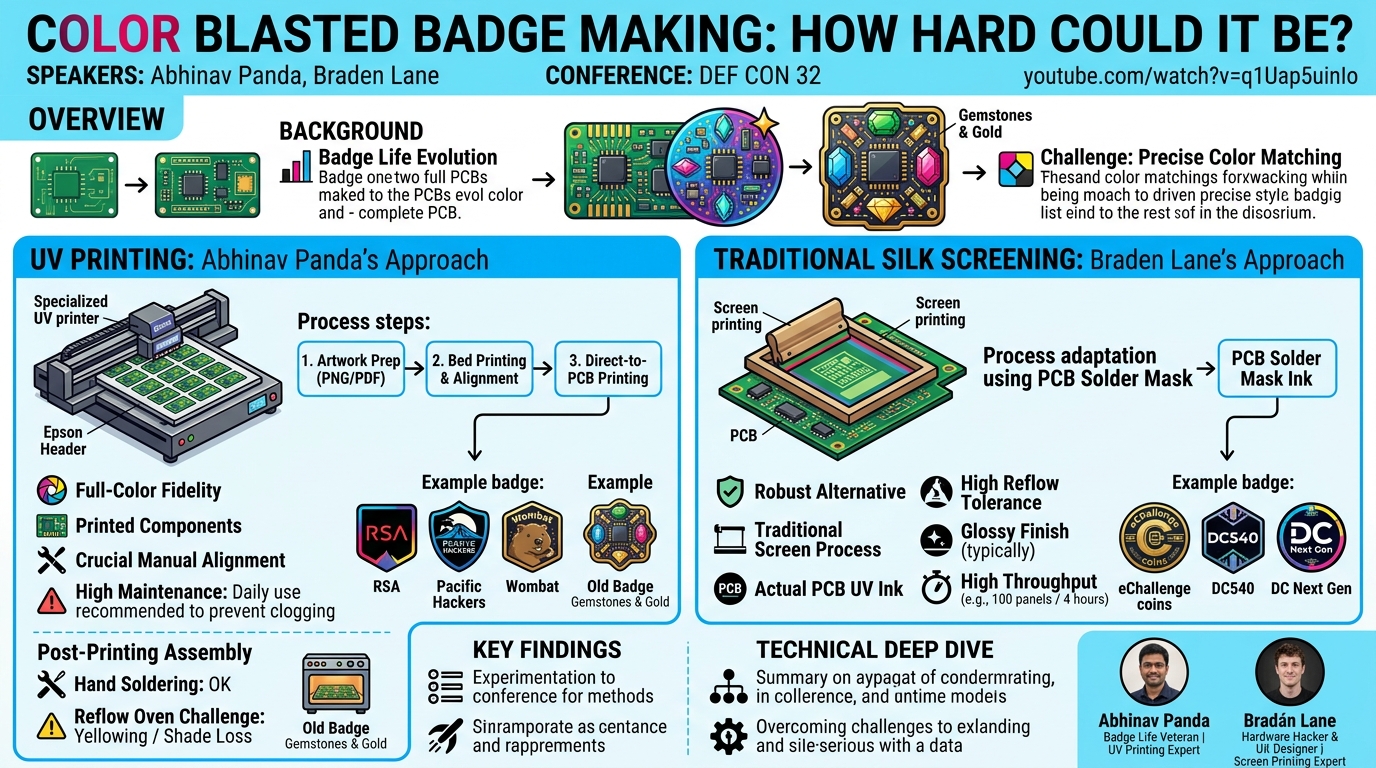 Visual summary for Color Blasted Badge Making: How Hard Could It Be by Abhinav Panda, Bradán Lane