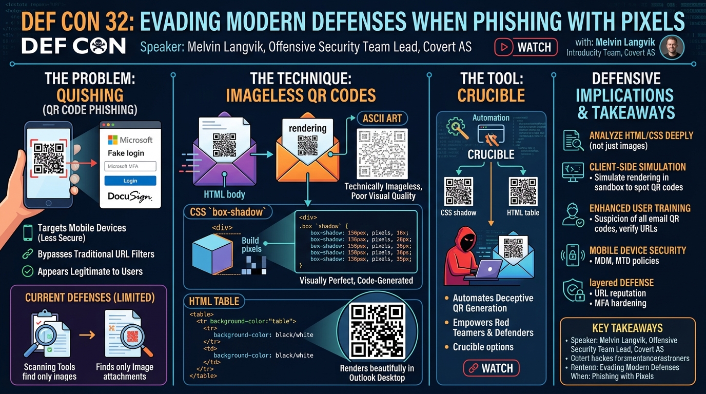 Visual summary for Evading Modern Defenses When Phishing with Pixels by Melvin Langvik