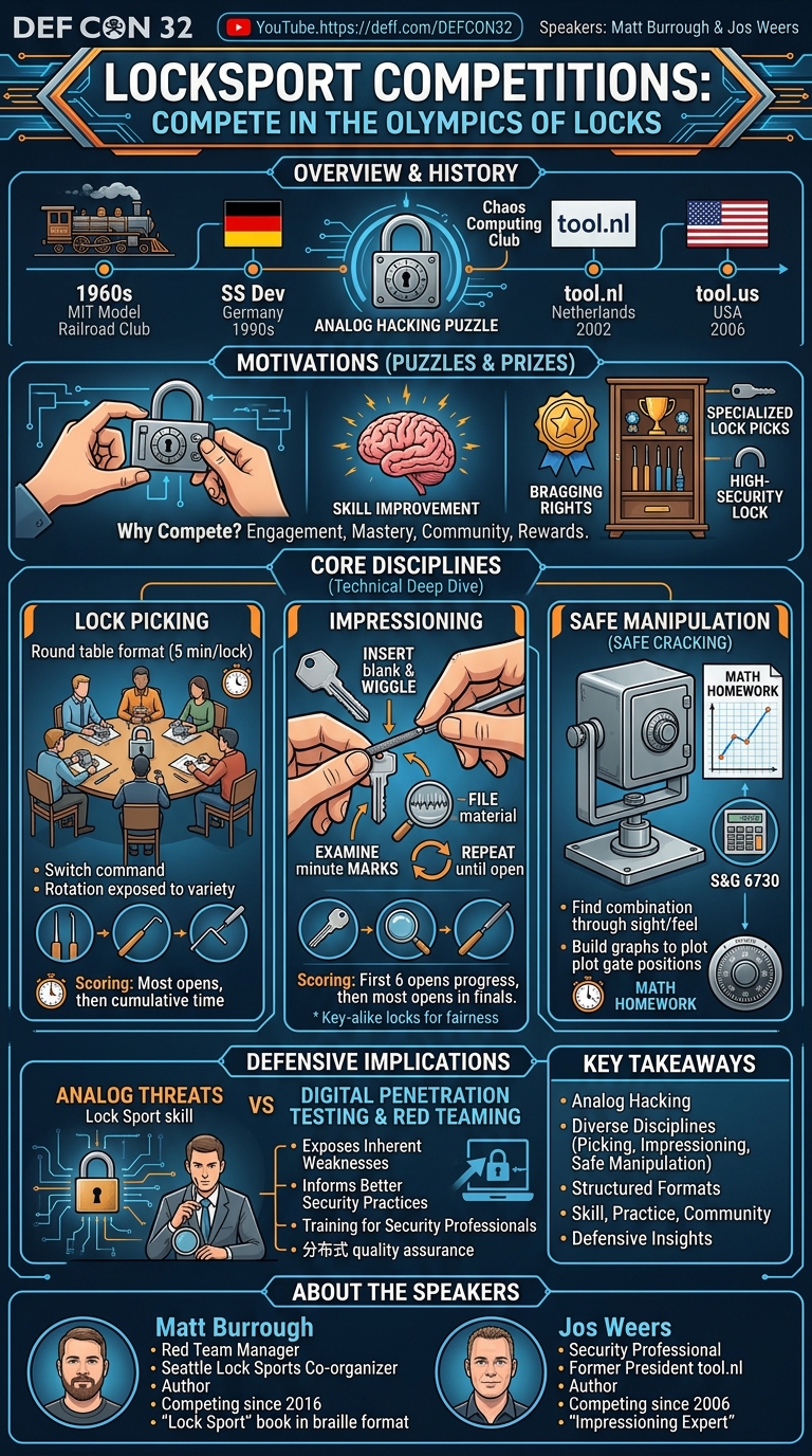 Visual summary for Locksport Competitions: Compete in the Olympics of Locks by Matt Burrough
