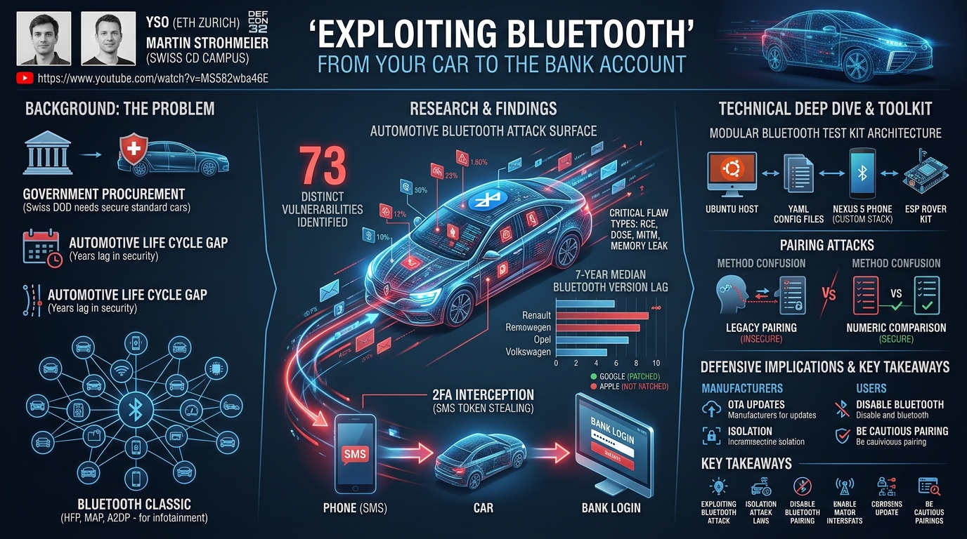 Visual summary for Exploiting Bluetooth from your car to the bank account$$ by Yso, Martin Strohmeier