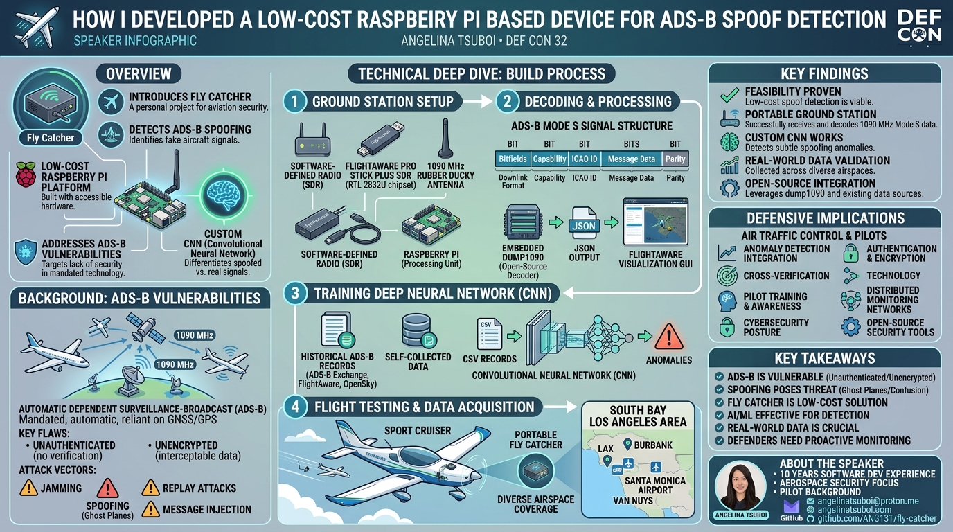 Visual summary for How I Developed a Low Cost Raspberry Pi Based Device for ADS B Spoof by Angelina Tsuboi