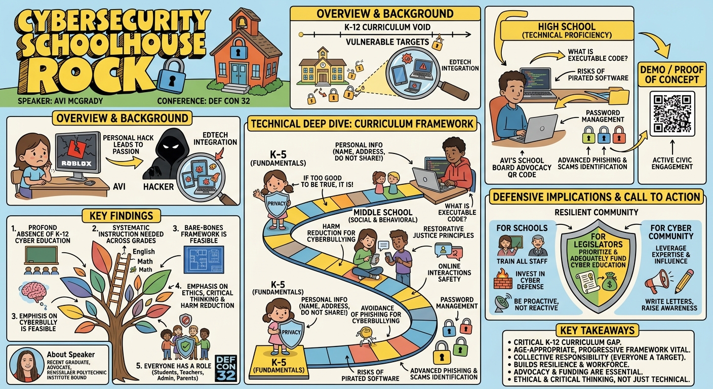 Visual summary for Cybersecurity Schoolhouse Rock by Avi McGrady