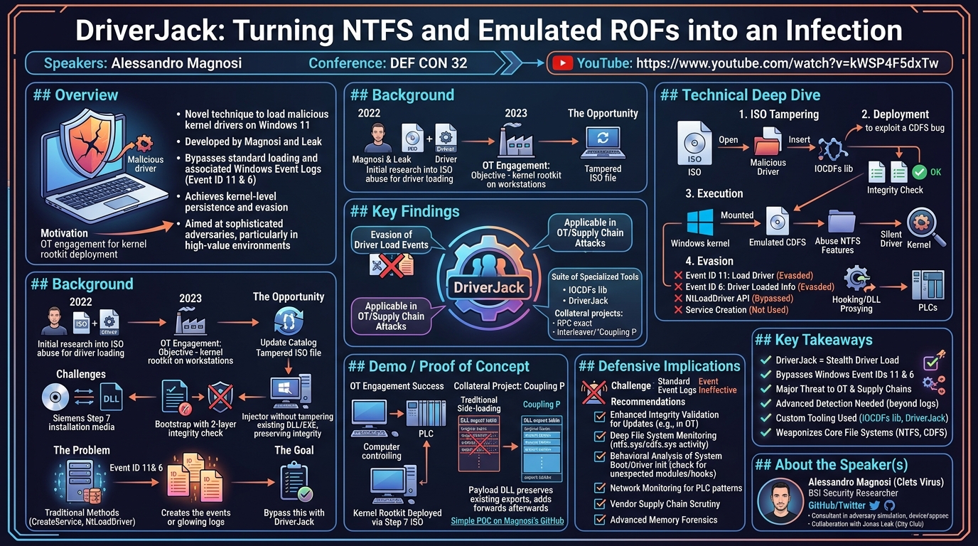 Visual summary for DriverJack Turning NTFS and Emulated ROFs into an Infection by Alessandro Magnosi