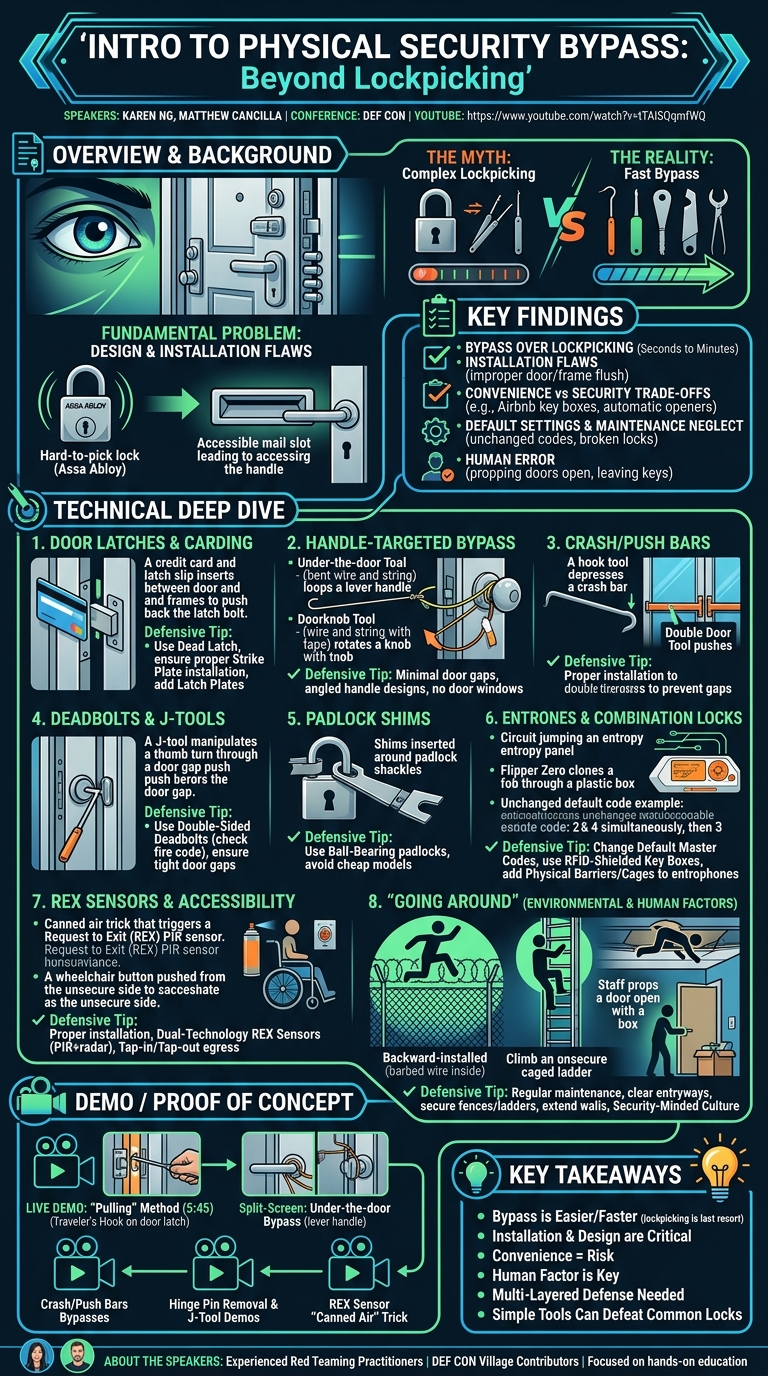 Visual summary for Intro to Physical Security Bypass by Karen Ng, Matthew Cancilla