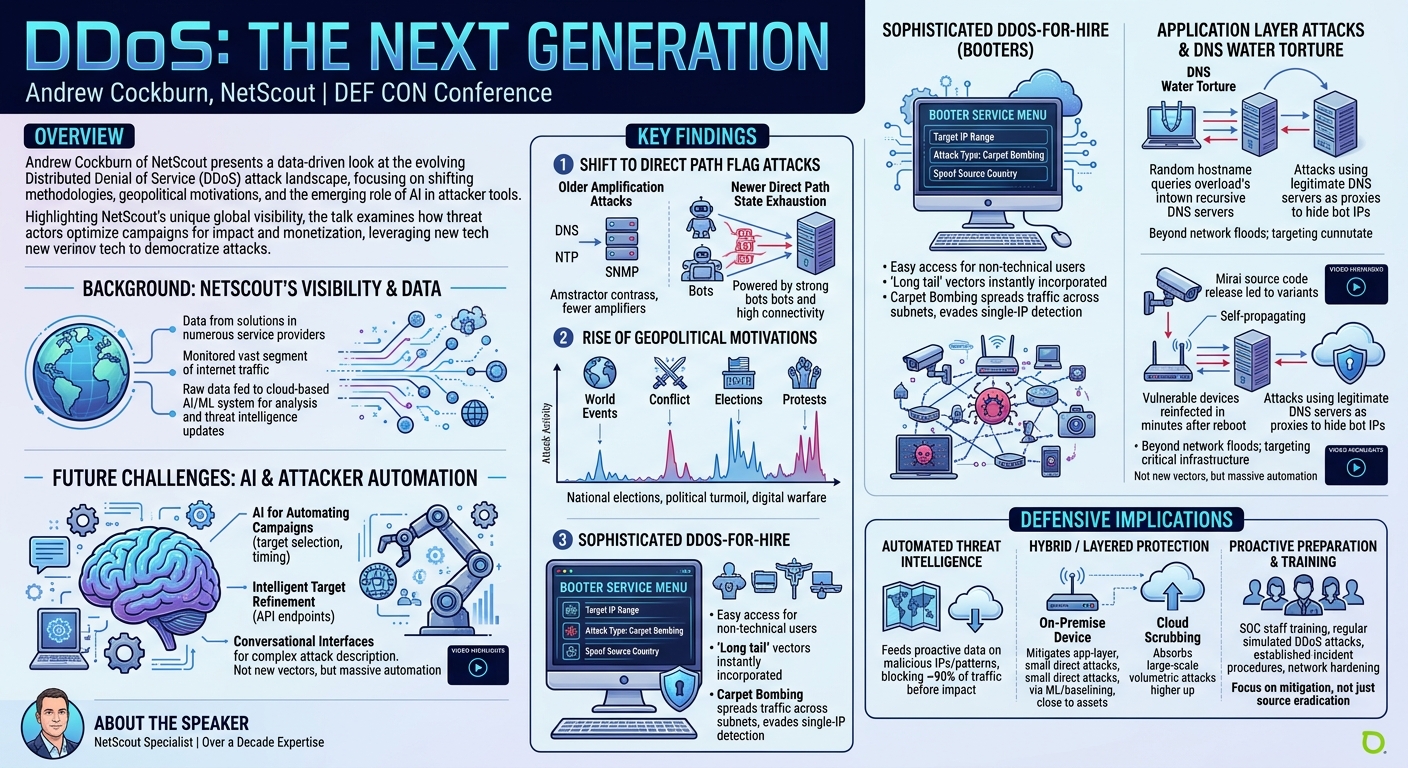 Visual summary for DDoS: The Next Generation by Andrew Cockburn