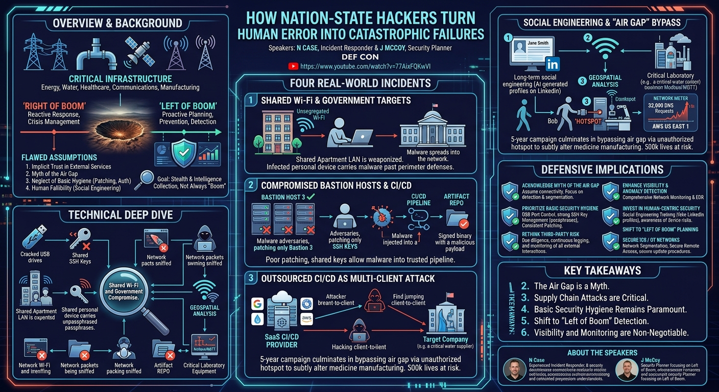 Visual summary for How Nation-State Hackers Turn Human Error into Catastrophic Failures by N Case, J McCoy