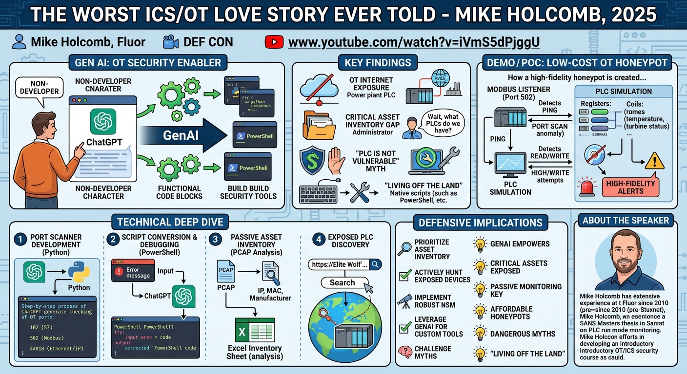 Visual summary for The Worst ICS/OT Love Story Every Told - 2025 Mike Holcomb by Mike Holcomb