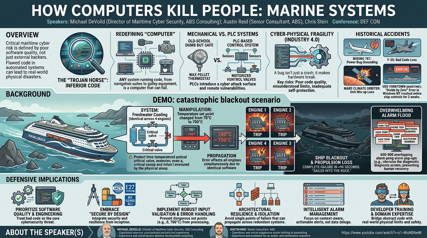 Visual summary for How Computers Kill People: Marine Systems by Michael DeVolld, Austin Reid