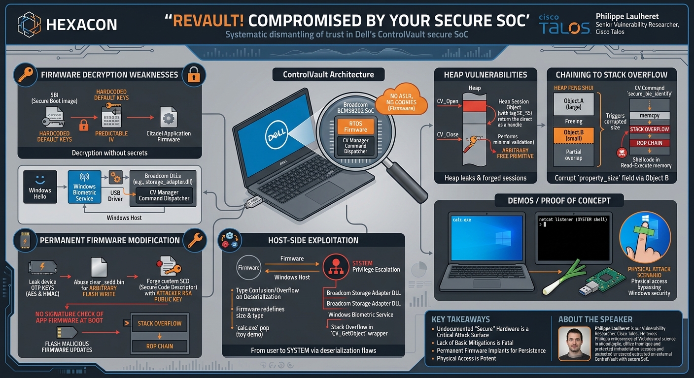 Visual summary for ReVault! Compromised by your Secure SoC by Philippe Laulheret