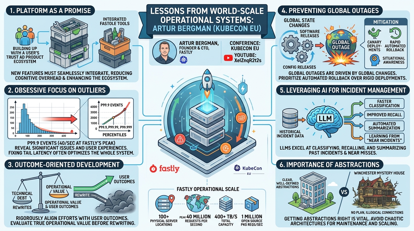 Visual summary for Lessons Learned From Architecting the Highest-scale Operational Systems in the World - Artur Bergman by Artur Bergman