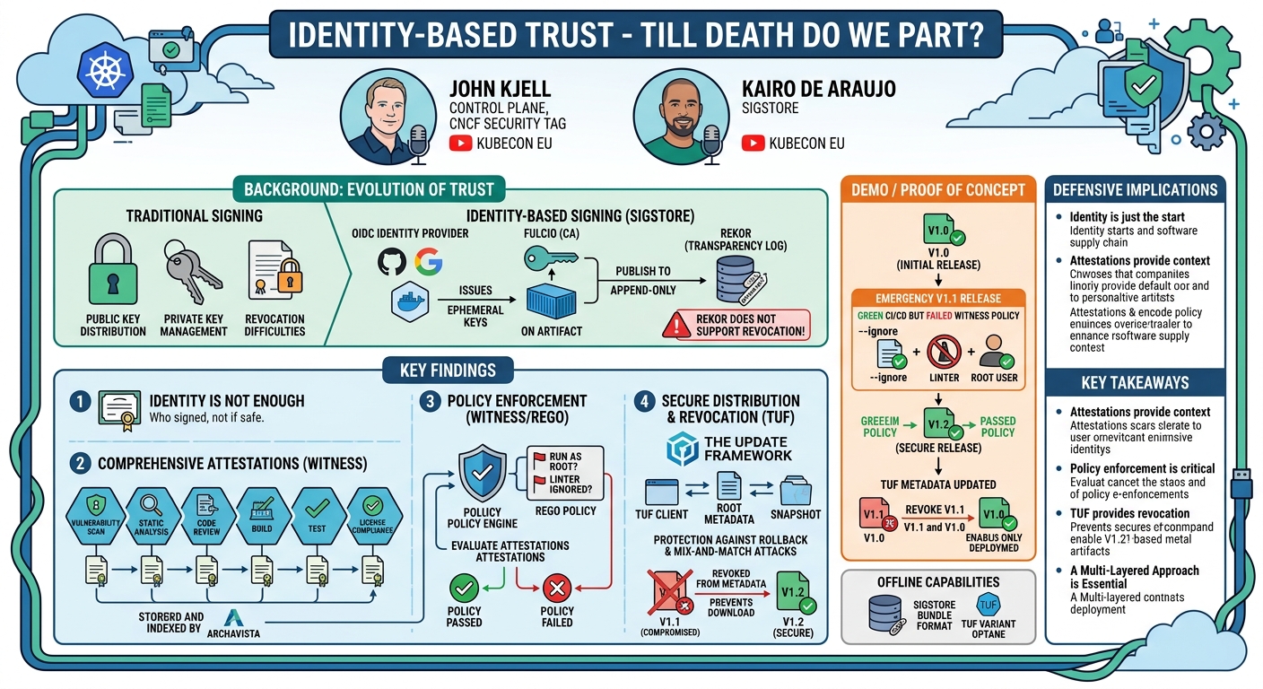 Visual summary for Identity-based Trust - Till Death Do We Part? - John Kjell & Kairo De Araujo by John Kjell, Kairo De Araujo