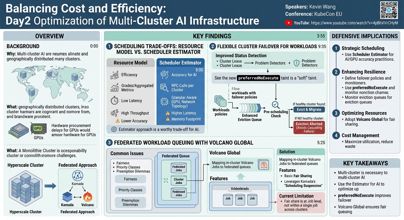 Visual summary for Balancing Cost and Efficiency: Day2 Optimization of Multi-Cluster AI Infrastructure - Kevin Wang by Kevin Wang