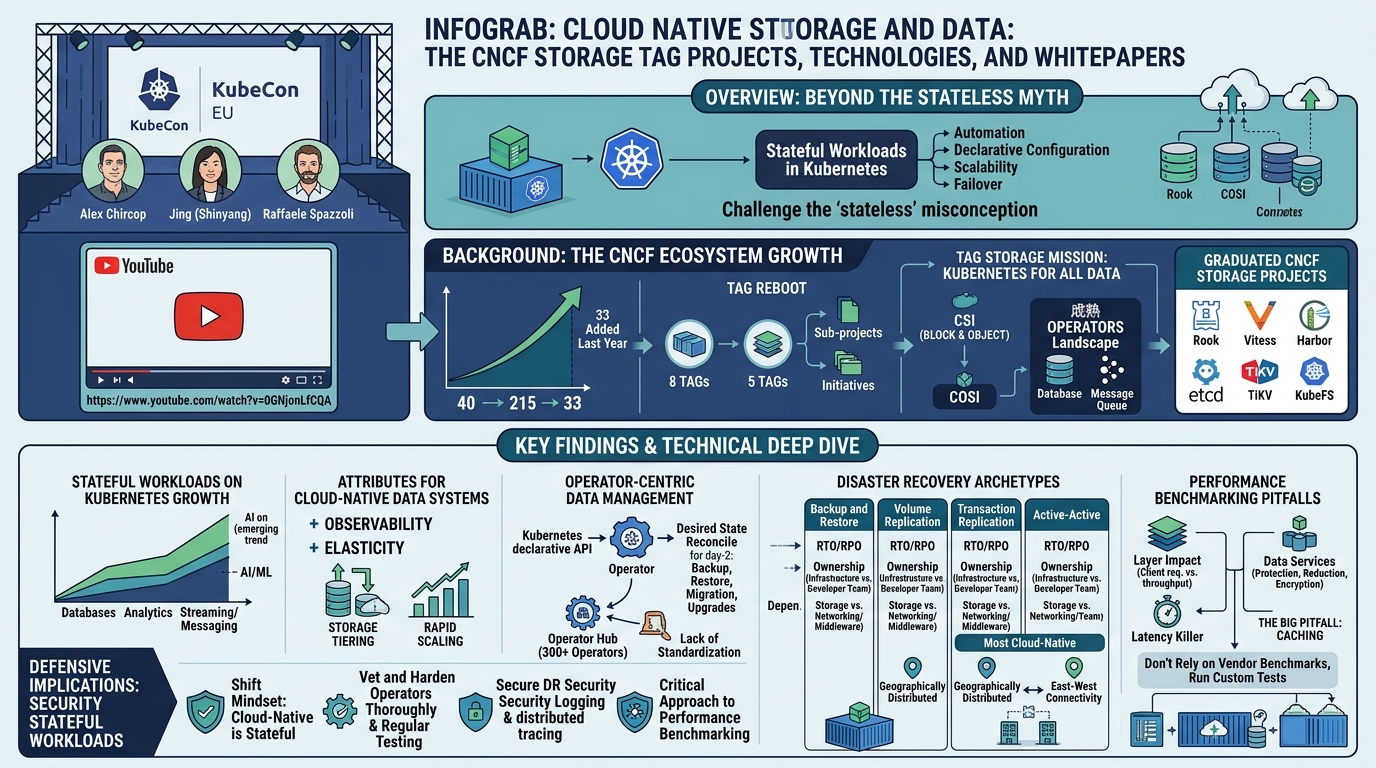 Visual summary for Cloud Native Storage and Data: The CNCF Storage TAG Projects, Te... Raffaele Spazzoli & Alex Chircop by Raffaele Spazzoli, Alex Chircop